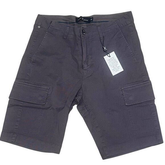 Men's Psycho‎ Bunny 10" River Rock Grey Bowland Cargo Shorts Size 30 NWT - Picture 1 of 7